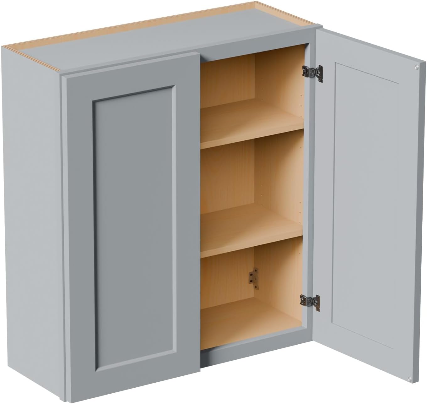 33 Inch Laundry Room Cabinets Wall Mounted, Solid Wood Over The Toilet Storage Cabinet, Bathroom Organizer Cabinets with 2 Door & Shelves, Easy to Assemble for Kitchen, Garage - Dark Gray