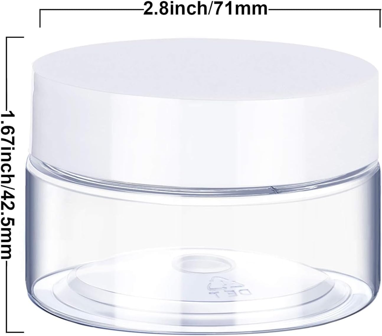 6 Pack 6 oz Plastic Jars Containers with Lids Wide-mouth Refillable Leakproof Reusable Round Empty Jars for Travel Cosmetic Dry Food Spice Cookie Candy Home Kitchen Organizing (White)