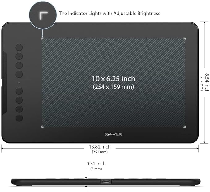 XPPen Updated Deco 01 V3 Drawing Tablet-16384 Levels of Pressure Battery-Free Stylus, 10x6 Inch OSU Graphic Tablet, 8 Hotkeys for Digital Art, Teaching, Gaming Drawing Pad for Chrome, PC, Mac, Android