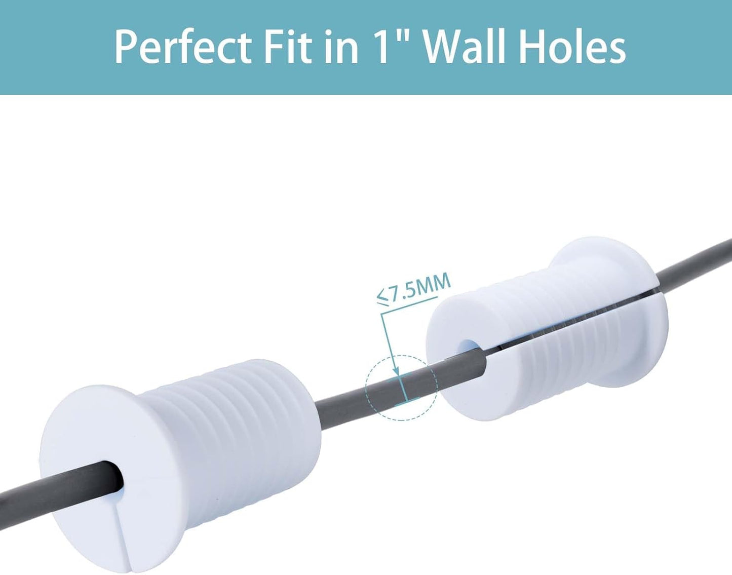 2 Pcs Starlink Cable Routing Kit for 1 Inch Wall Hole, Perforated Silicone Grommet, Cable Punch for Ethernet (White)