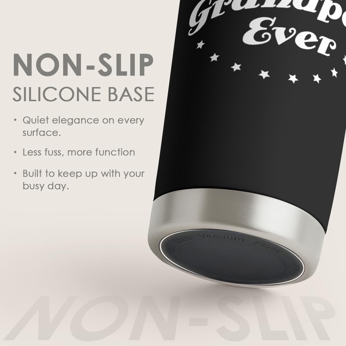 SANDJEST Tumbler Best Grandpa Ever Gift Set for Papa, Grandfather - 20oz Insulated Travel Mug - Great Christmas Father's Day, Birthday, Christmas Gifts (Black - Grandpa)