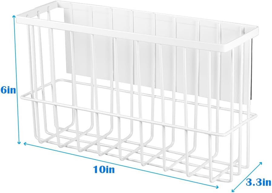 Picowe Large Dryer Ball Organizer Magnetic Storage Bin, Magnetic Basket Dryer Ball Holder for Laundry Room Organization and Storage to Hold 6 Dryer Balls, Without Balls (White, L )