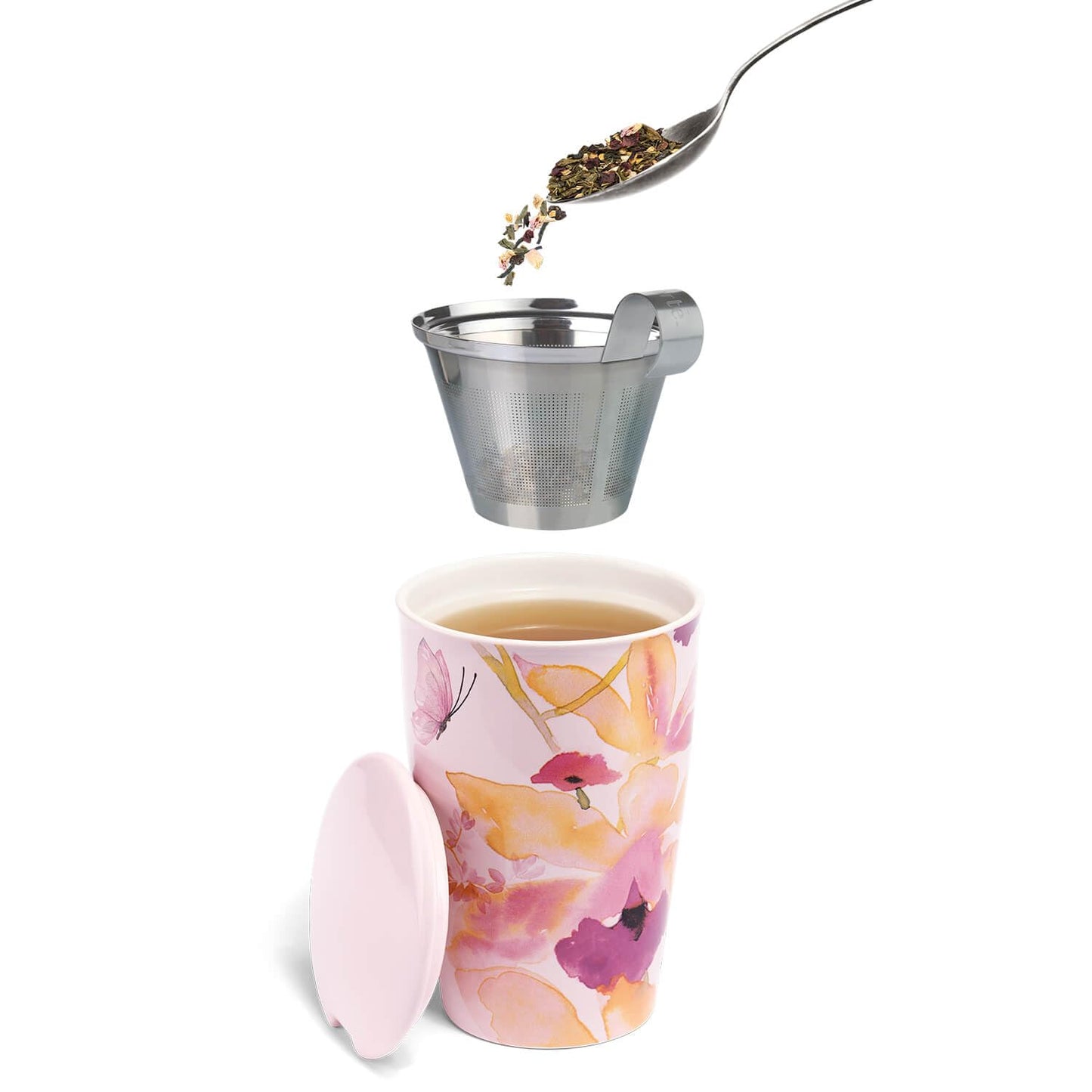 Tea Forte Apricot Amaretto Premium Loose Leaf Caffeine-Free Herbal Tea Blend Canister, Makes 35-50 Cups