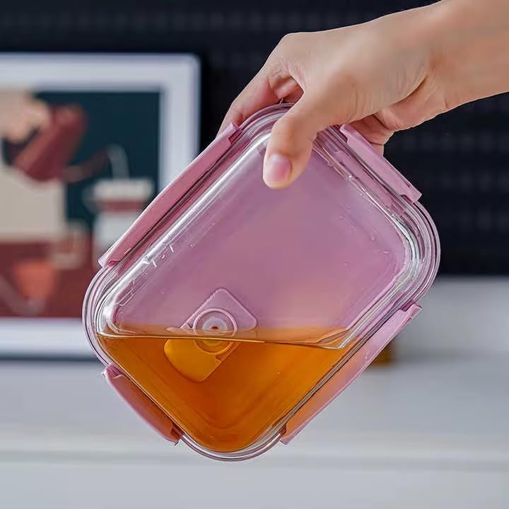 Aurixx Glass Food Storage Containers with Airtight Vented Lids – 3 Piece Set – Leakproof, BPA free, Microwave & Dishwasher Safe