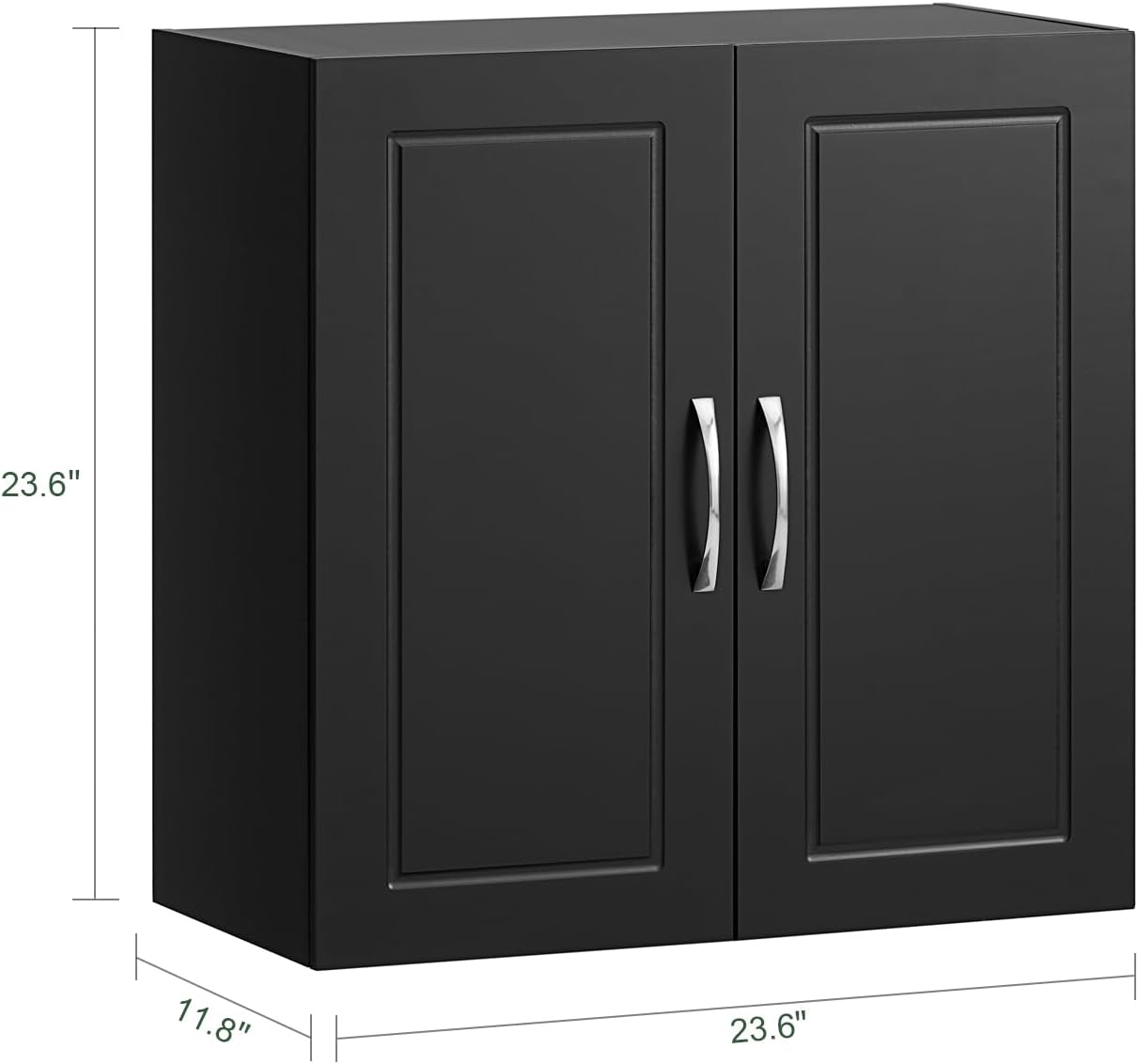 Haotian Wall Cabinet Laundry Room, Floating Storage Cabinet with Adjustable Shelf, Medicine Cabinet for Bathroom Kitchen Garage Hallway Entryway, Black FRG231-SCH