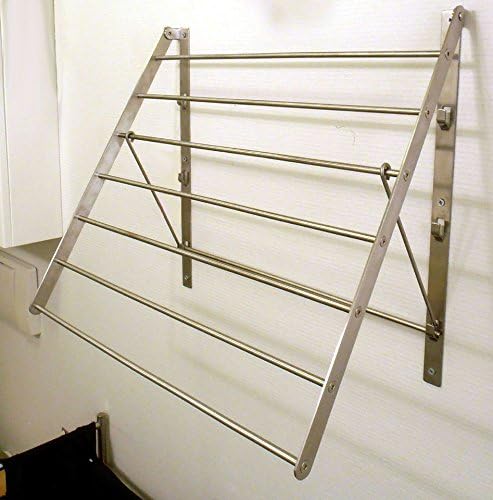 Wall Mounted Clothes Drying Rack Stainless Steel Space Saving Folding Adjustable Collapsible (32Wx21Dx19H)