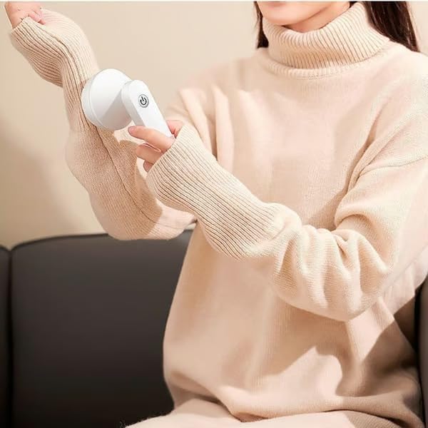 Electric Lint Remover Rechargeable, Fabric Shaver for Clothing, Type-C Fast Charge Lint Remover Machine, Safe Fuzz & Pilling Remover for Sweaters, Couches, Pet Hair (Black)