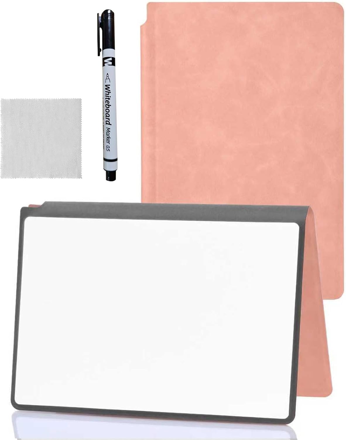 Portable Dry Erase Board,Portable White Board,Small Dry Erase Board,Foldable,Erasable,Repeatable,9.5 * 6.6 inches,for Office,Home,School,Study,Meeting(Pink)
