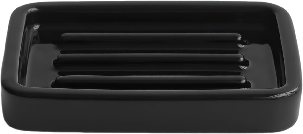 Matte Ceramic Soap Dish (Black)