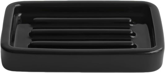 Matte Ceramic Soap Dish (Black)