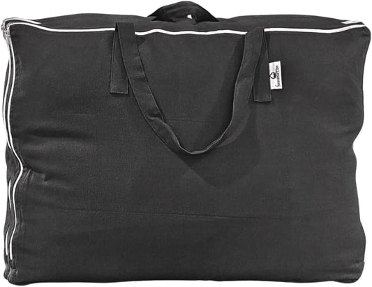 Storage Bag with Handles for Beddings, Comforters, Blankets, Pillows, Linens and Garments | Underbed/WardrobeThick Soft Breathable Closet Organizer Bag (X-Large (24"x15"x12"), Black)