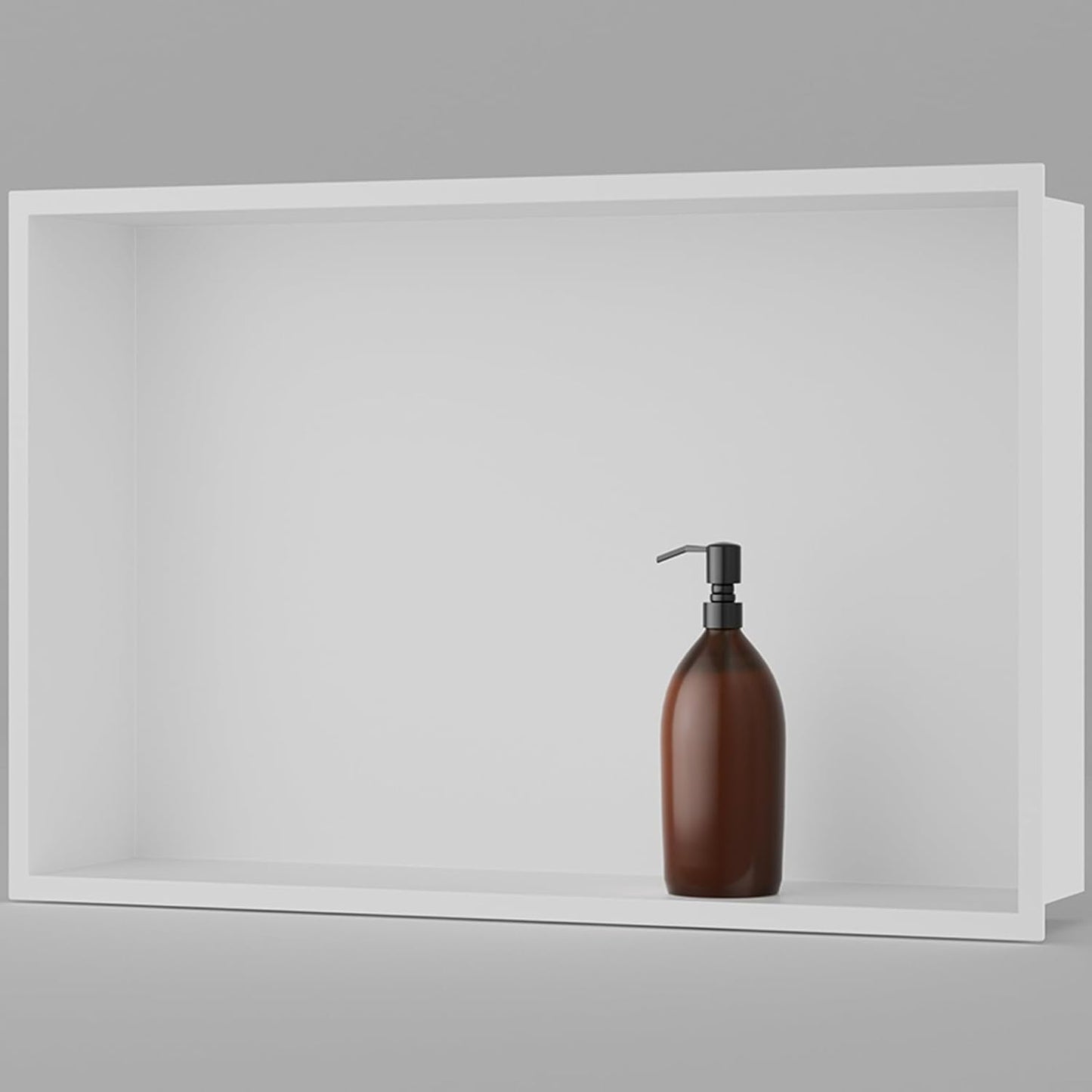 Achelous Stainless Steel Insert Shower Niche 18" X 12" NO Tile Needed, Recessed Shower Shelf Organizer, Matte White