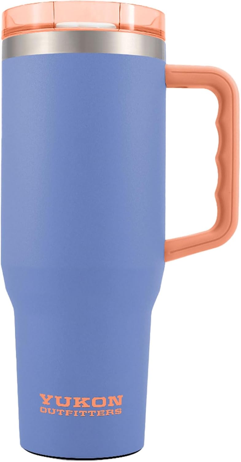 Yukon Outfitters Fit Forty 40oz Double Wall Vacuum Insulated Stainless Steel Tumbler with Reusable Straw & Ergonomic Handle | For Hot or Cold Beverage, Persian Jewel