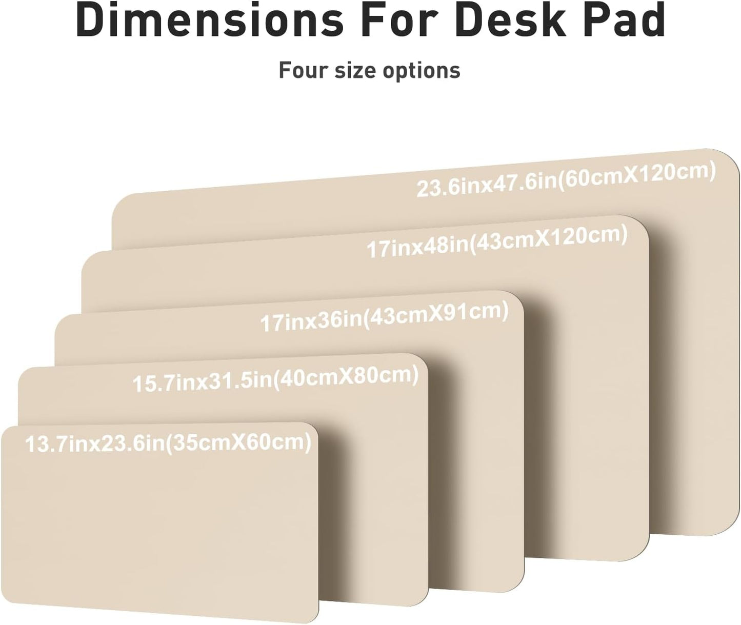 Aothia Faux Leather Desk Mat – Large Mouse Pad, Non-Slip PU Leather Blotter, Waterproof Writing Surface for Office and Home (Eggshell, 47.2" x 23.6")