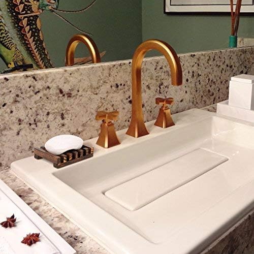 Anwenk Soap Dish Wooden Soap Saver Holder Soap Tray for Bathroom Shower Rectangular Sink Drainer Hand Craft for Soap,Sponges and More (2 Pack)