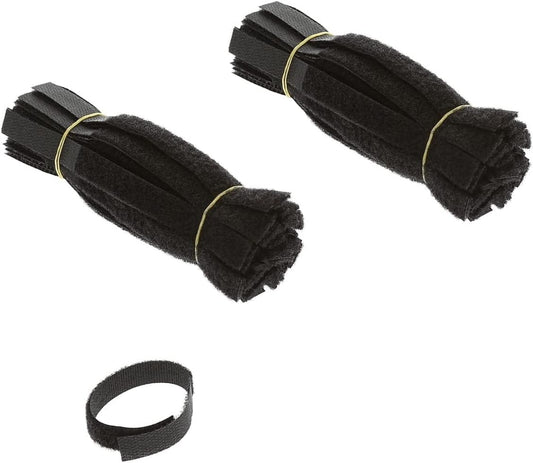 6 Inch (100-pack) Hook and Loop Self Gripping Fastening Cable Ties 1/2" Width - Multipurpose Microfiber Cloth Cable Organizer Self Adesive Pre-Cut Straps