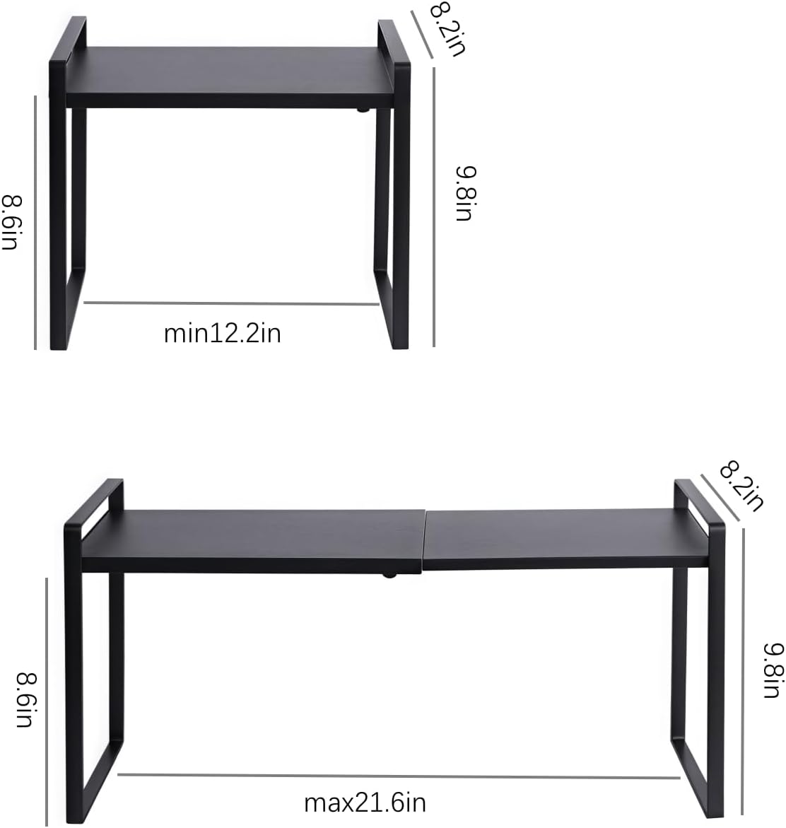 2-Pack Expandable Shelf Organizer for Kitchen Countertop, kitchen organizers and storage，under sink expandable shelf organizer