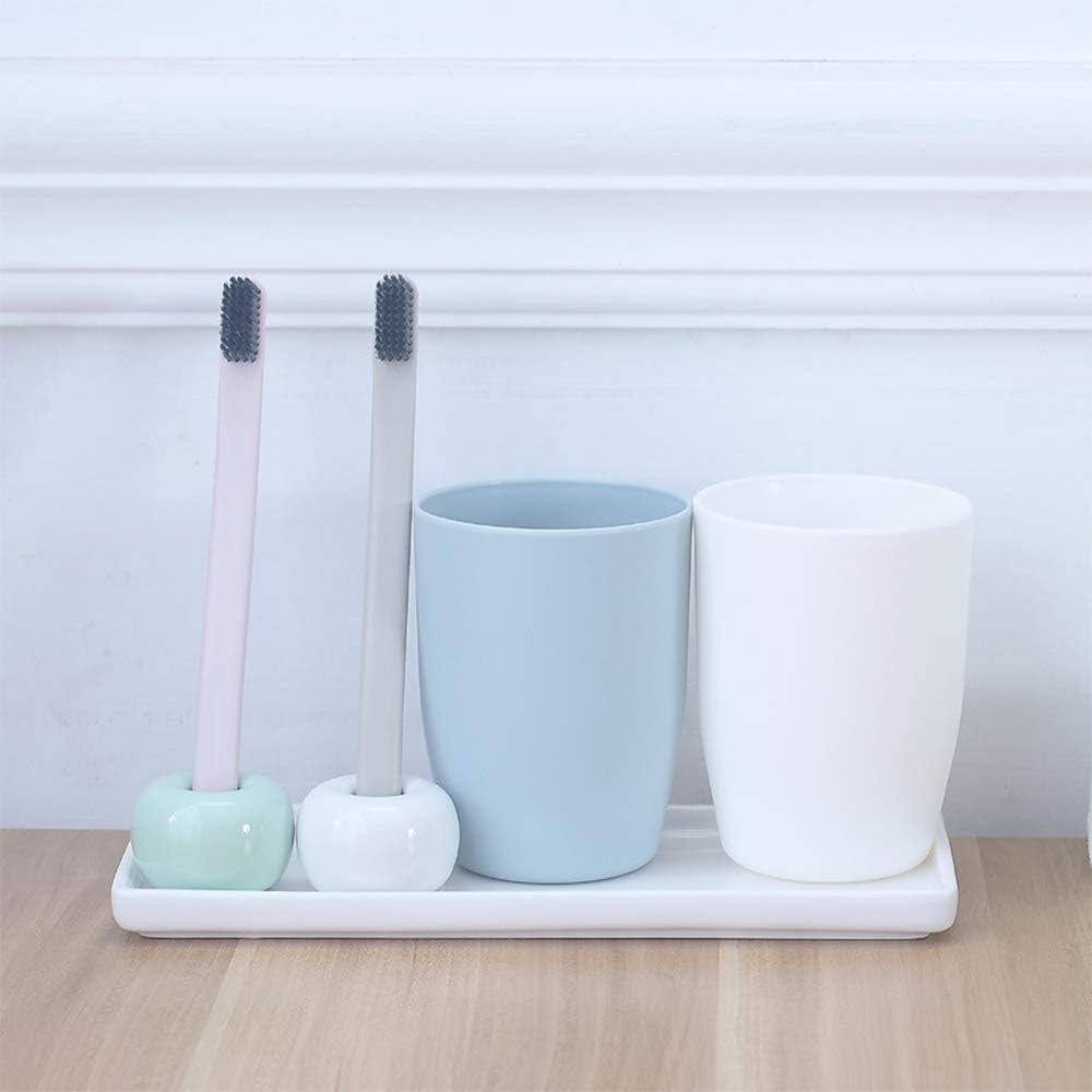 Ceramic Vanity Tray Small Rectangle, Bathtub Tray Bathroom Organizer, Cosmetics Holder for Tissue Candle Towel Plant Jewelry Ring Dish Dresser Perfume Shampoo-White(2 Pcs)(Large)