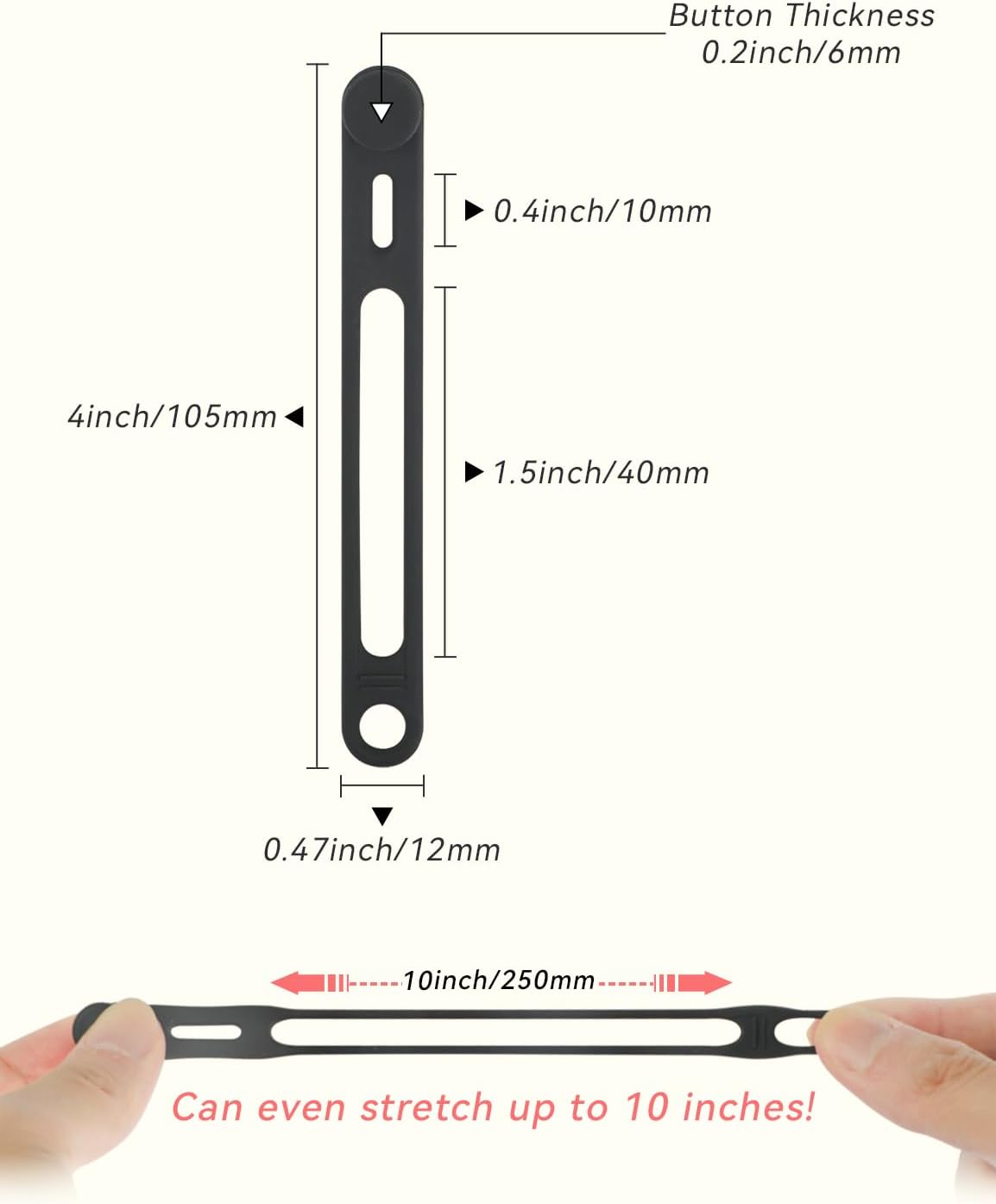 Kanemc 30-Pack Black Silicone Cable Ties Cord Organizer Reusable, Cord Wrap Wire Organizers Cable Strap for Electronics, Even As Curtain Tie Backs Bread Ties Cable Hook for Hanging