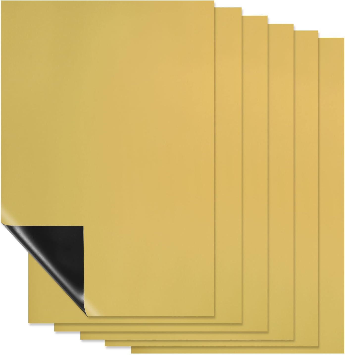 PATIKIL Magnetic Dry Erase Board Sheet for Fridge, 6 Pcs 12 x 8 Inch Erasable Refrigerator Whiteboard for Kitchen for Home Kitchen Organizer Planner Office Storage, Gold (0.6mm)