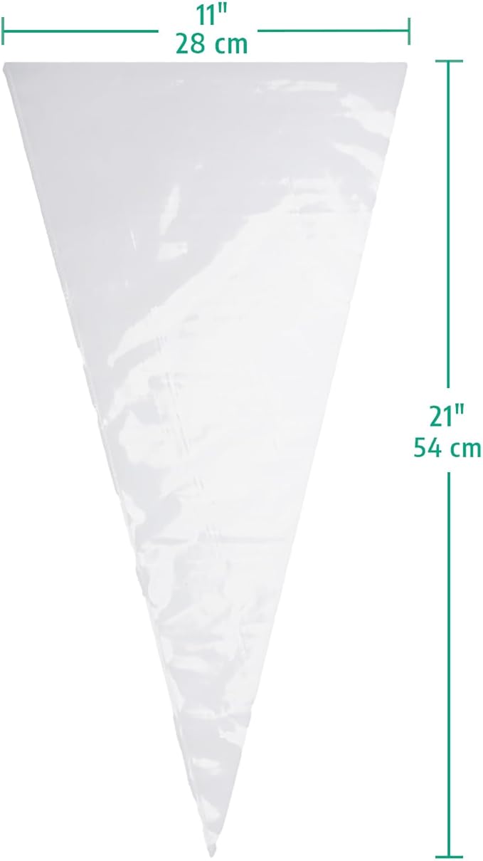 Keenpioneer Disposable Piping Bags, Biobased, 21 Inch, Extra Thick Cake Decorating Pastry Bags, Pack of 100 in a Dispenser Box, Clear, Professional Grade for Chefs and Home Bakers