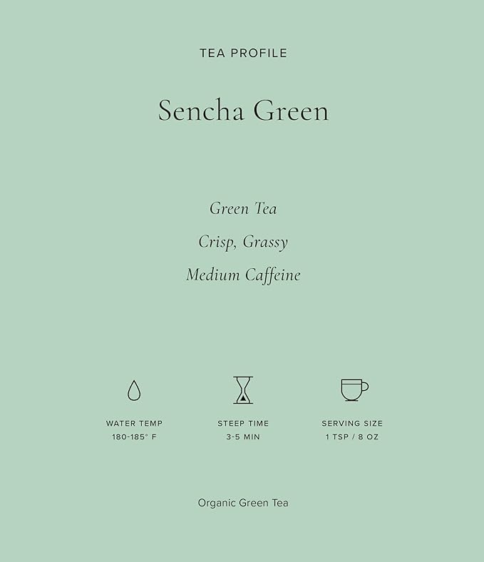 Art of Tea | Organic Sencha Green Tea Bags | 50 Eco Friendly Pyramid Tea Bag Sachets