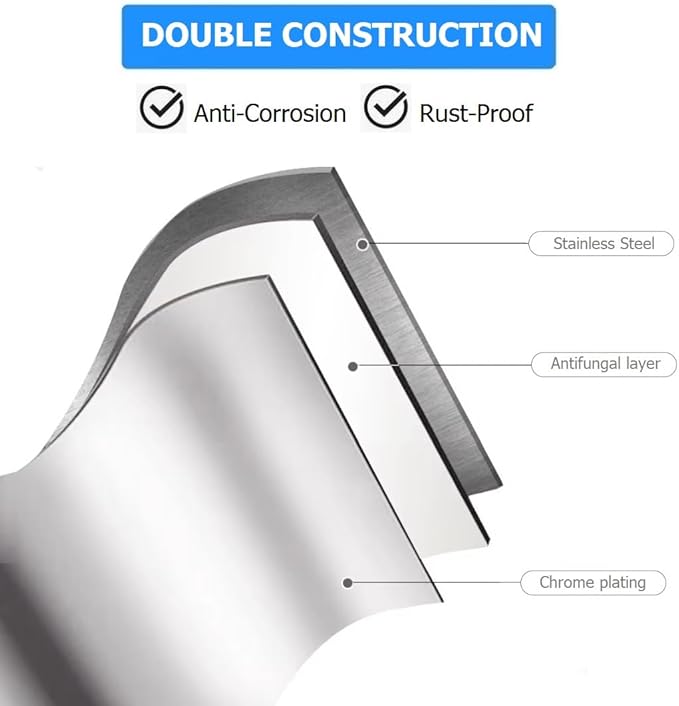 Soap Dish for Shower Suction Cup Powerful Vacuum System Rustproof 304 Stainless Steel Basket Sponges Holder with Razor Hooks for Bathroom or Kitchen Soap Holder, 2 Tier (Silver)