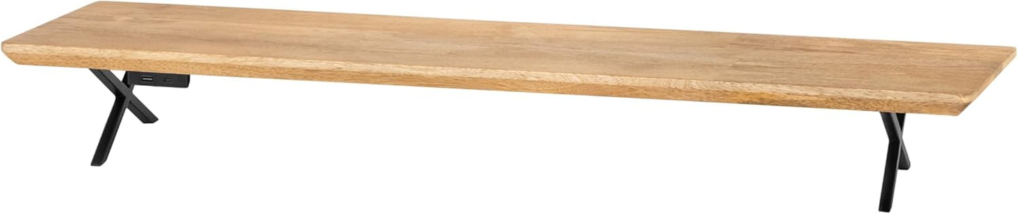 Anji Mountain Monitor Stand - Desktop Organizer & Laptop Riser, Ergonomic Monitor Riser, Space-Saving Monitor Stand for Desk, Durable Construction, Easy Assembly, Ideal for Home & Office,Natural