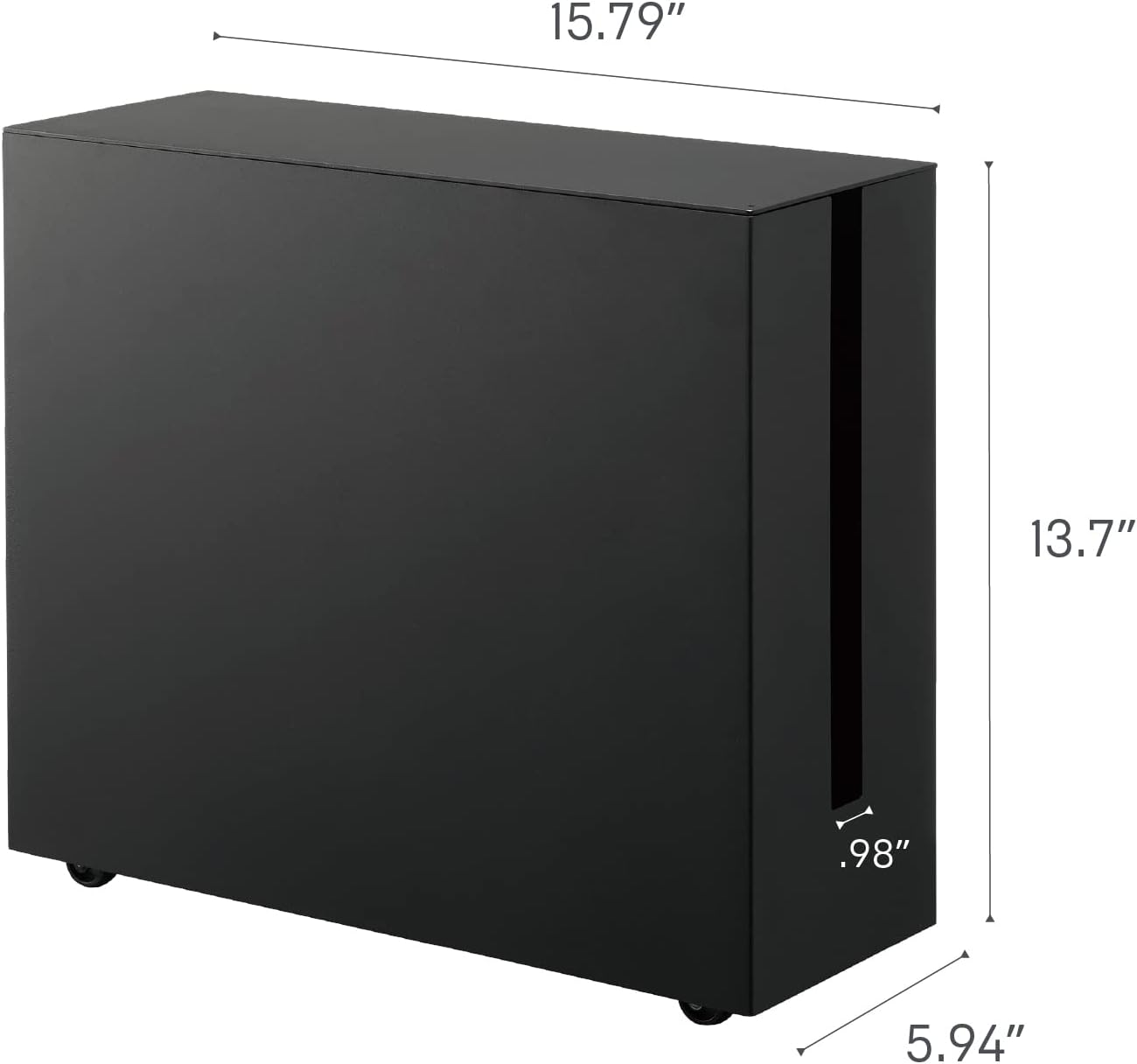 Yamazaki Home Rolling Cable Management Cord Power Strip/Surge Protector Storage Organizer for office or Bedroom Steel One Size Black