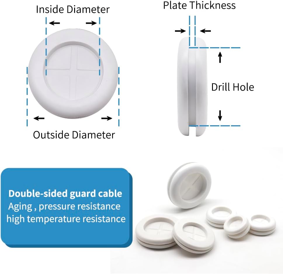 66Pcs Rubber Grommet Assorted Kit, Drill Hole Firewall Hole Plugs Wire Protection, 6 Sizes 1-13/16" 1-1/2" 1" 7/8" 5/8" 3/16"