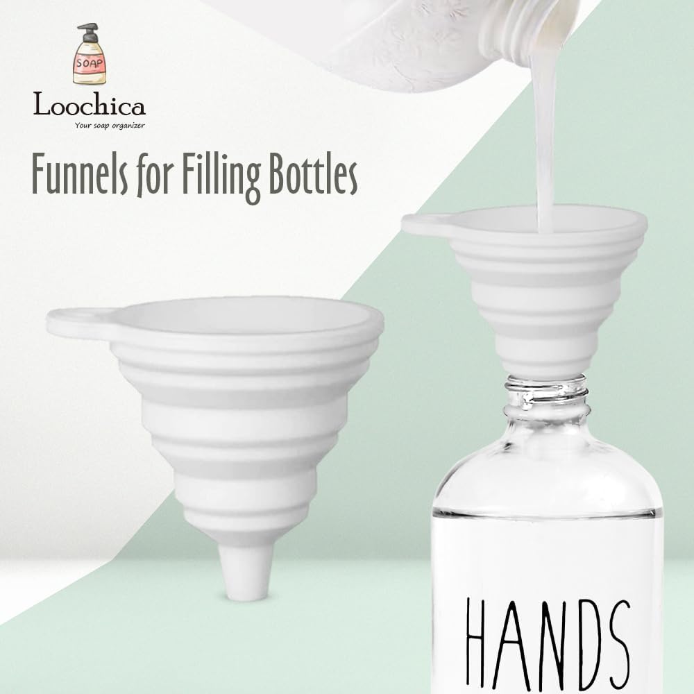 Clear Glass Soap Bottle - Hands Free Dispenser for Kitchen or Bathroom