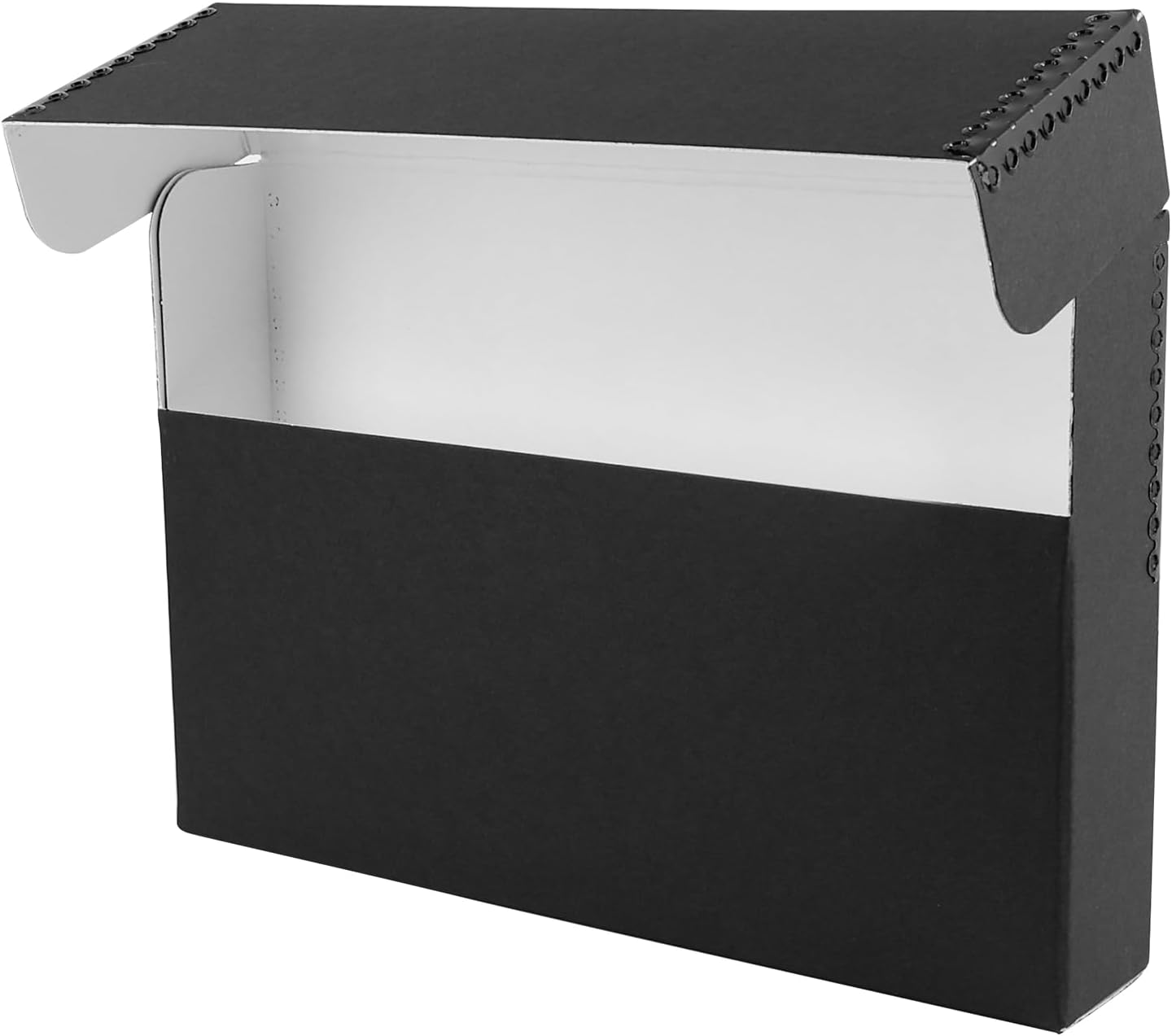 Lineco Archival Document Storage Box with Metal Edge, Acid-Free Black Boxboard, Organize and Store Files, Prints, Photos, Legal-Sized Case 15.5" x 10.5" x 2.5" Wide, Pack of 2