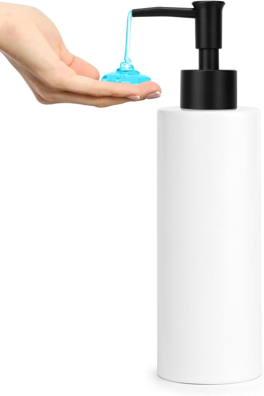 Ceramic Soap Dispenser 11.8oz Liquid Ceramic Soap Pump Dispenser for Bathroom, Refillable Dish Soap Dispenser for Kitchen