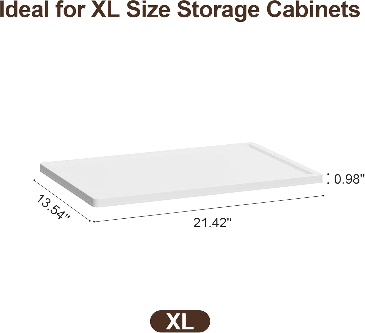 JOYMOOP Foldable Storage Cabinet Top Cover, Fits XL Storage Boxes, Durable, Easy to Install, Dustproof and Waterproof, White