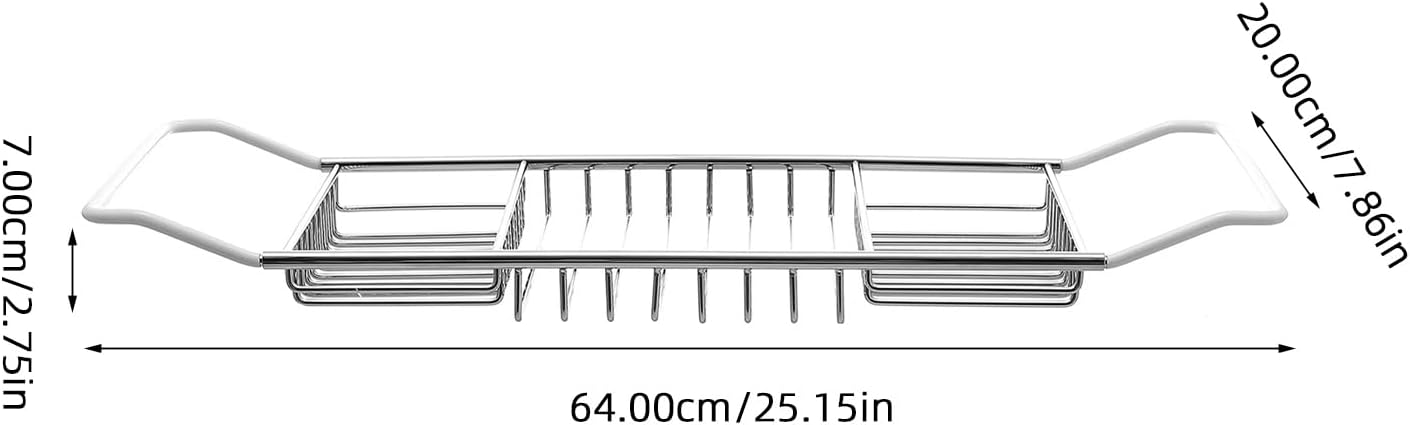 Cabilock Bathtub Tray - Stainless Steel Shower Tray, Expandable Extra Wide Bath Tub Organizer, Over The Tub Shelf Rack for Bathroom Accessories