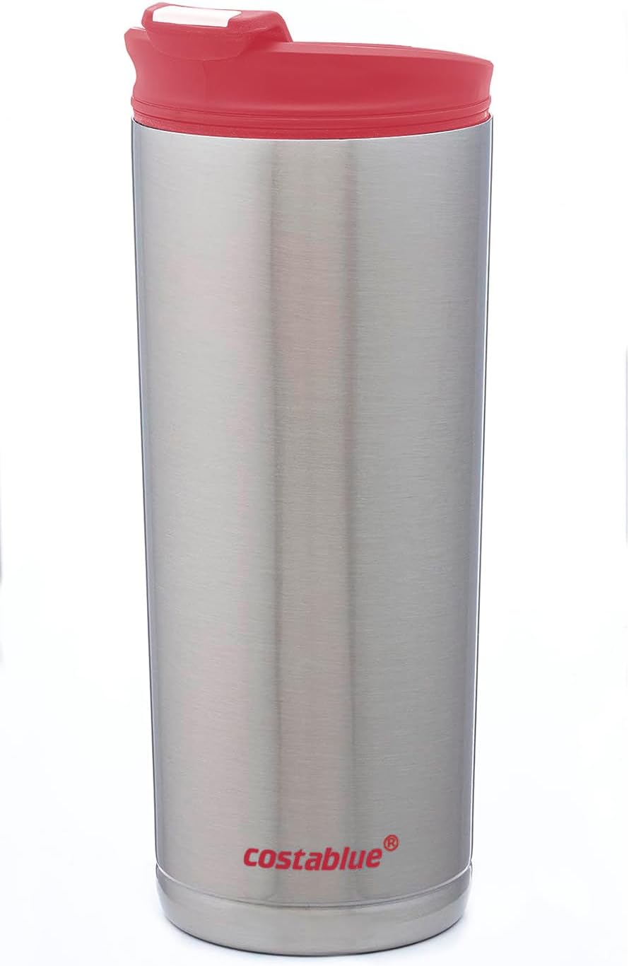 Travel Coffee Mug - 16 Oz. Stainless Steel Insulated Coffee Mug, Leak Proof Tumbler w/Dishwasher Safe Lid, Double Wall Travel Coffee Cup, Reusable Insulated Tumbler for Hot & Cold Beverages