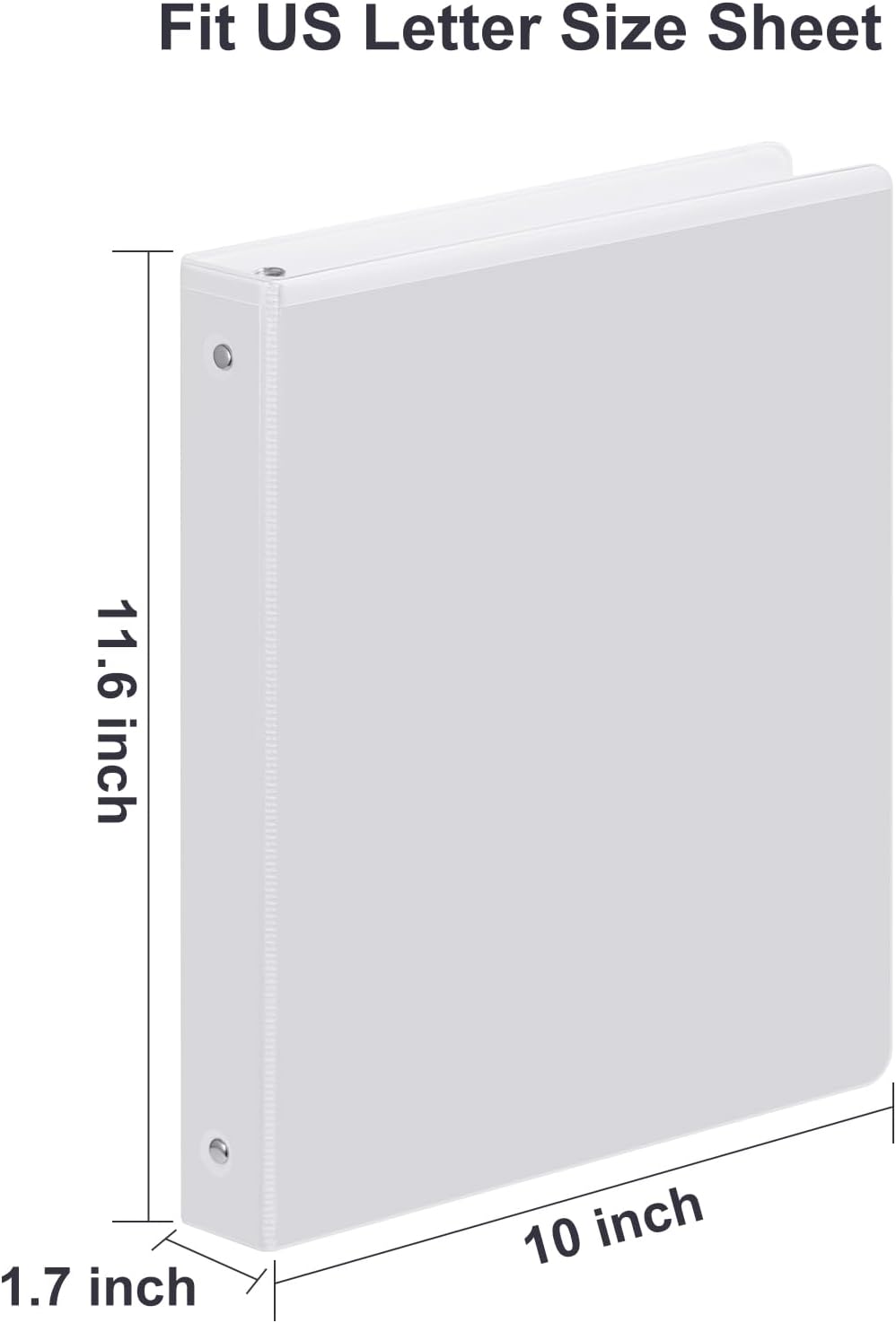 3 Ring Binder 1 Inch, ViVin Sturdy 1"-Round Ring Binder with 2 Interior Pockets, Clear View Cover, PVC-Free, Fits 200 Sheets of 8.5'' x 11'' Paper, Office Home School (8 Pack, White)