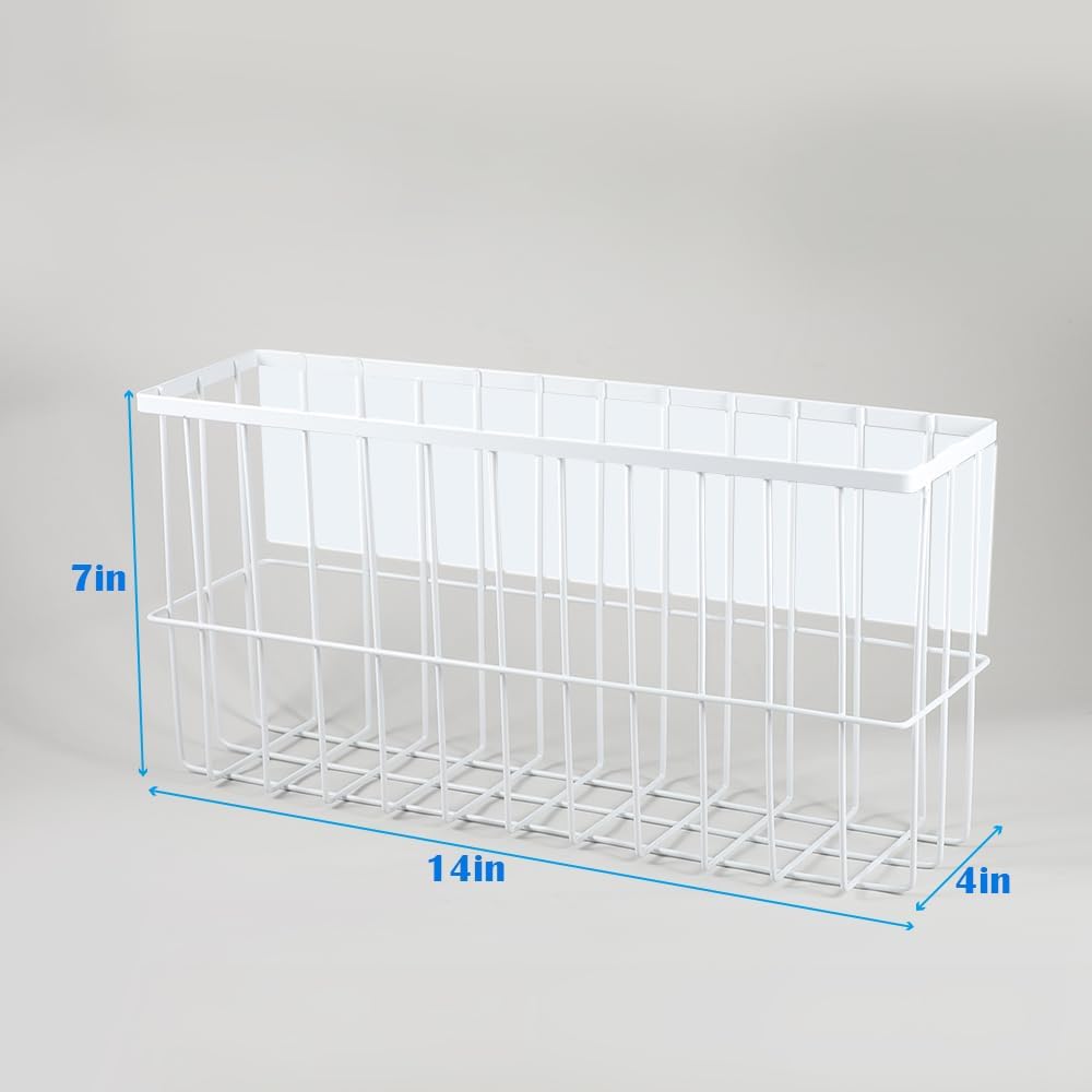 Picowe Extra Large Dryer Ball Organizer Magnetic Storage Bin, Magnetic Basket Dryer Ball Holder for Laundry Room Organization and Storage to Hold 10 Plus Dryer Balls, Without Balls (White, XL )