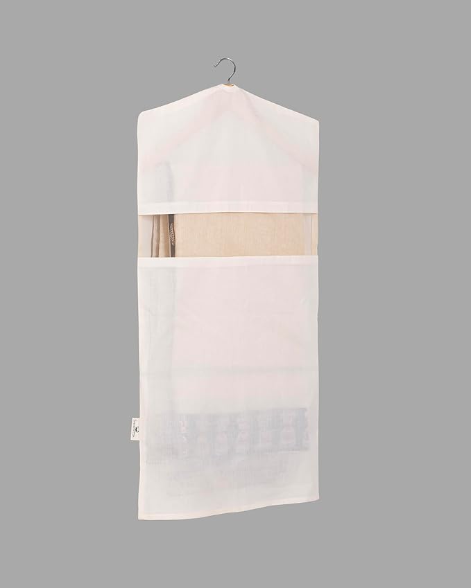 Garment Bags for Hanging Clothes – 100% Cotton, Breathable Suit & Dress Covers – Pack of 3 Large (22"x50") for Jackets, Sarees, Blouses, Coats, Travel & Closet Storage