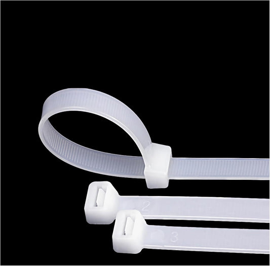 36 inch white heavy duty cable ties, UV-resistant, extra long nylon zip ties, 15 pieces, 200 lb tensile strength