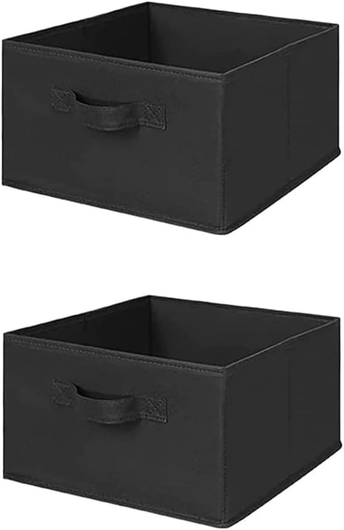 MAX Houser Hanging Shelf Closet Storage Organizer Removable Drawers ，Hanging Storage Organizer Hanging Sweater 2 Sock Underwear Drawers for Closet, Bedroom, Black