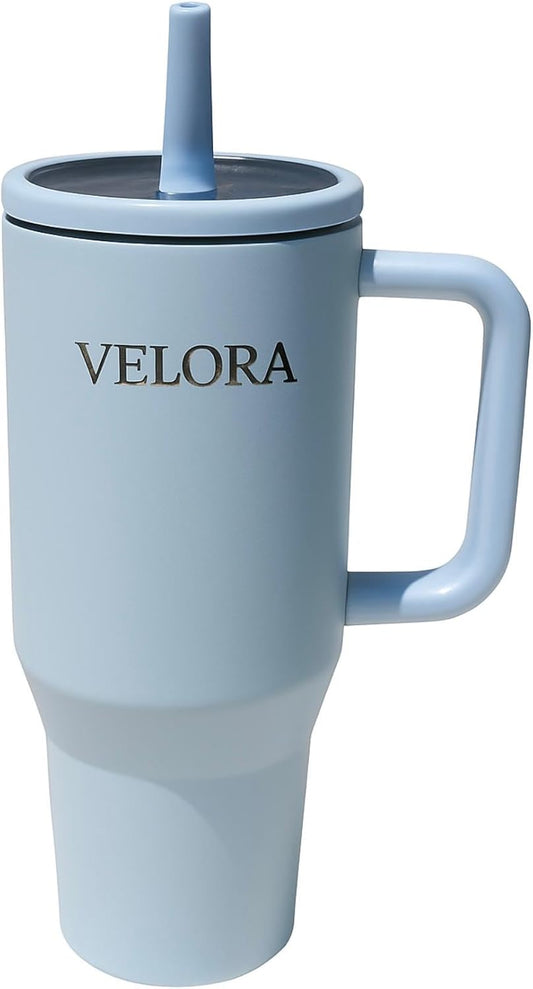 VELORA ChillGuard 40 oz Stainless Steel Insulated Tumbler for Hot & Cold Drinks (Water, Coffee, Smoothies, juices etc) (Light Blue)