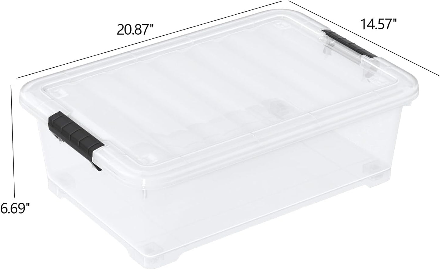 20L Under Bed Storage Containers, Closet Organizers and Storage Bins, Under Bed Storage Box with Wheels, Set of 4