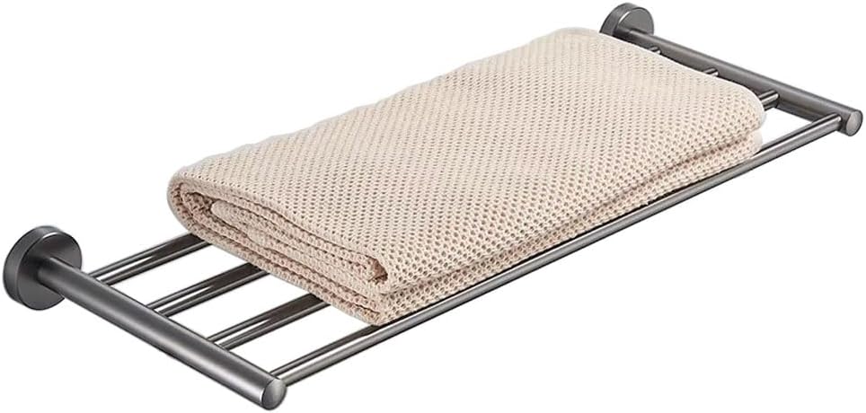 2-Tier Towel Rack, Hotel Towel Holder, Towel Shelf for Bathroom Lavatory,SUS 304 Stainless Steel Wall Mount Towel Hanger Storage,24 Inch,Grey