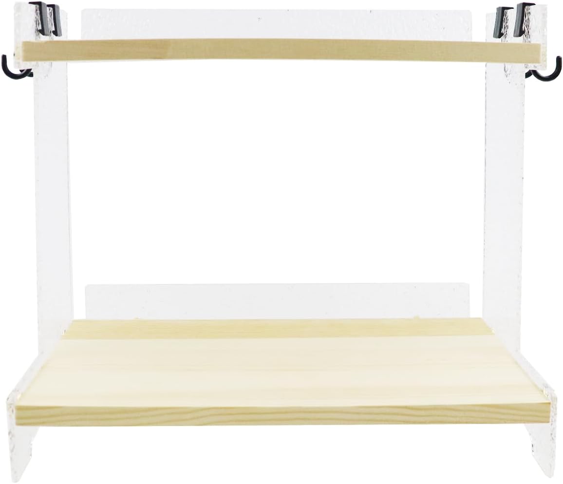 Clear Acrylic 2-Tier Coffee Counter Organizer - Stackable Coffee Bar Shelf for Pods, Creamer, Stirrers, Utensils