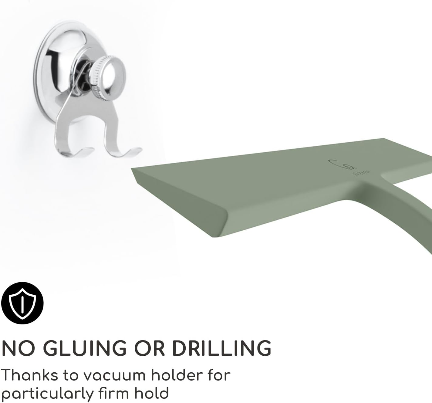 GÜTEWERK Shower Squeegee for Glass Doors, Silicone Window Squeegee, Bathroom and Glass Cleaning - Green - 9 Inch