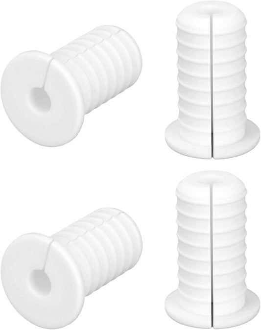4pcs 3/4 Inch/19mm Wall Cable Grommets for Starlink, Durable Silicone Cable Routing Kit Anti-Slip Wall Bushing Grommet for Ethernet/TV Wires Protection Accessories (White)