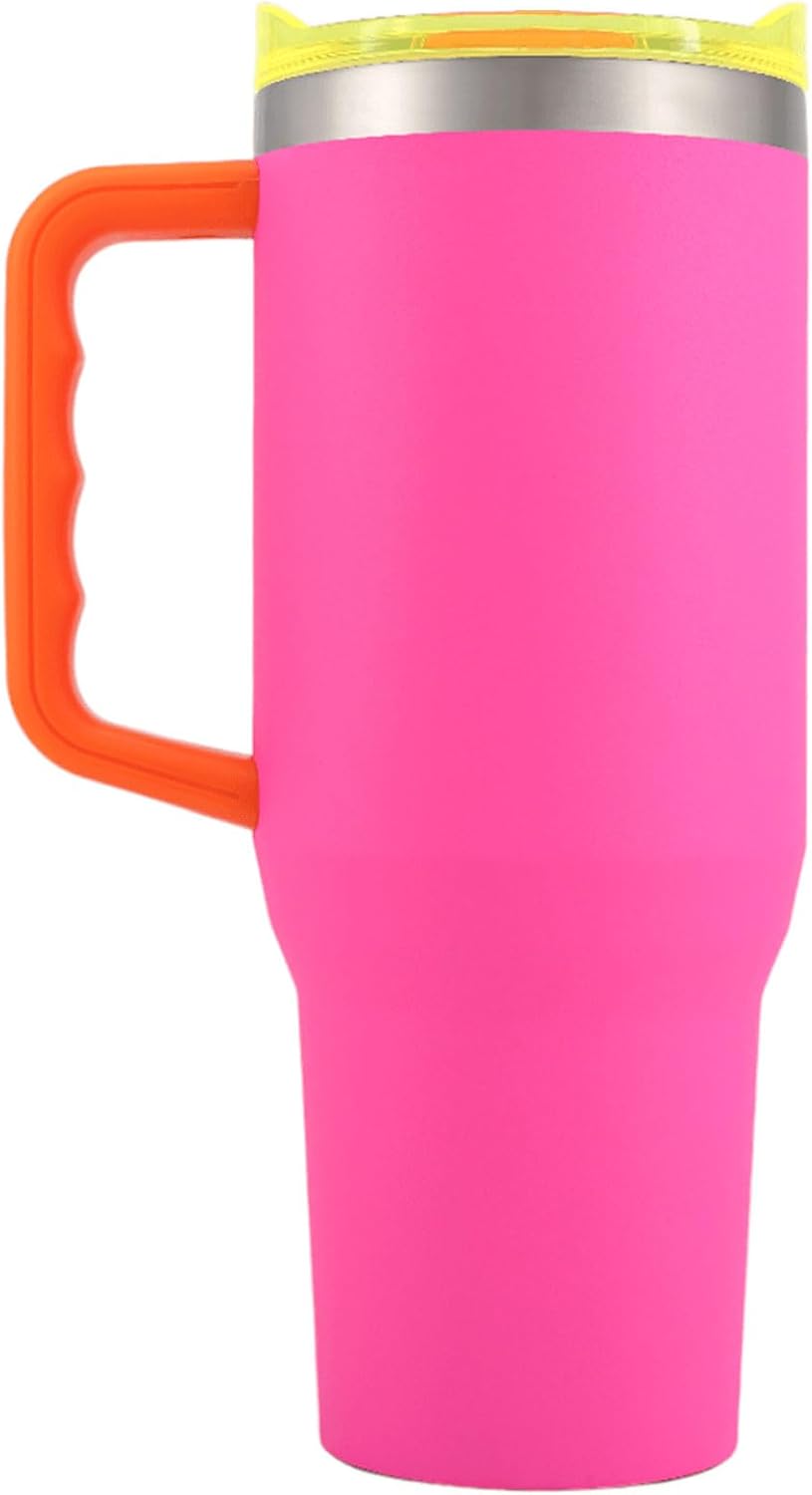 Yukon Outfitters Fit Forty 40oz Double Wall Vacuum Insulated Stainless Steel Tumbler with Reusable Straw & Ergonomic Handle | For Hot or Cold Beverage, Crystal Beach