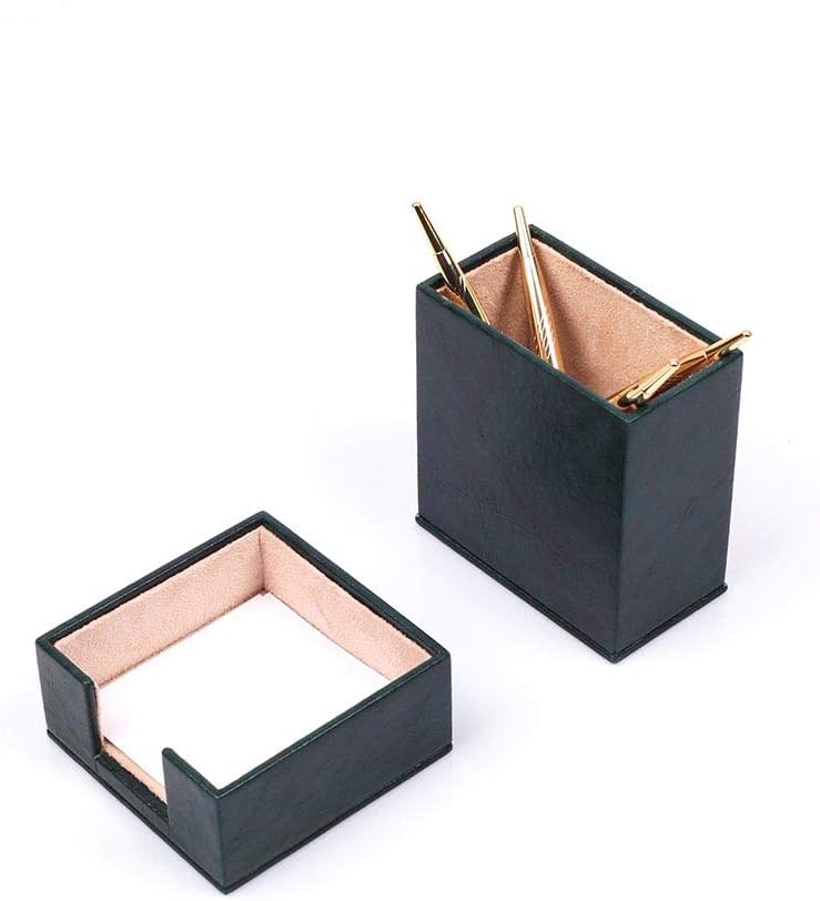 MOOGCO Bonded Set Luxury Leather Desk Pad & Desk Organization Essentials Desk Organizer Leather Desk Organizer (Green)