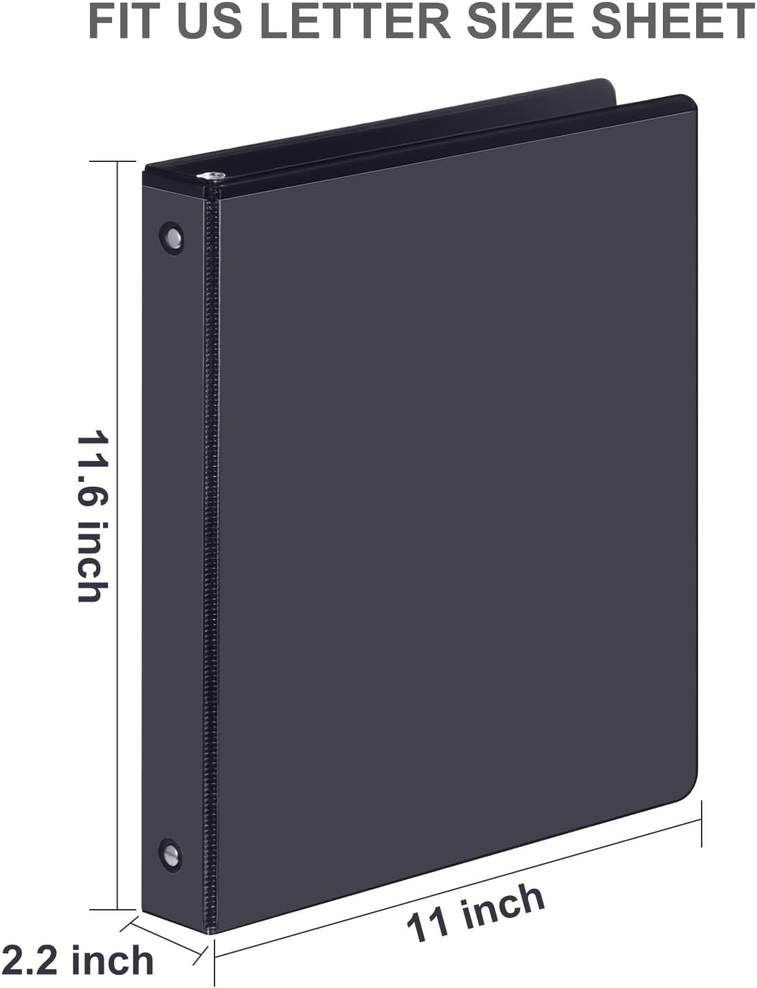 3 Ring Binder 1-1/2 Inch, ViVin Sturdy 1.5"-Round Ring Binder with 2 Interior Pockets, Clear View Cover, PVC-Free, Fits 300 Sheets of 8.5'' x 11'' Paper, Office Home School (6 Pack, Black)